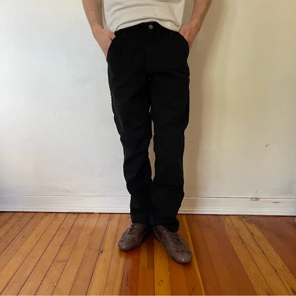 Carhartt Black Utility Pants with Logo Patch - Picture 3 of 10